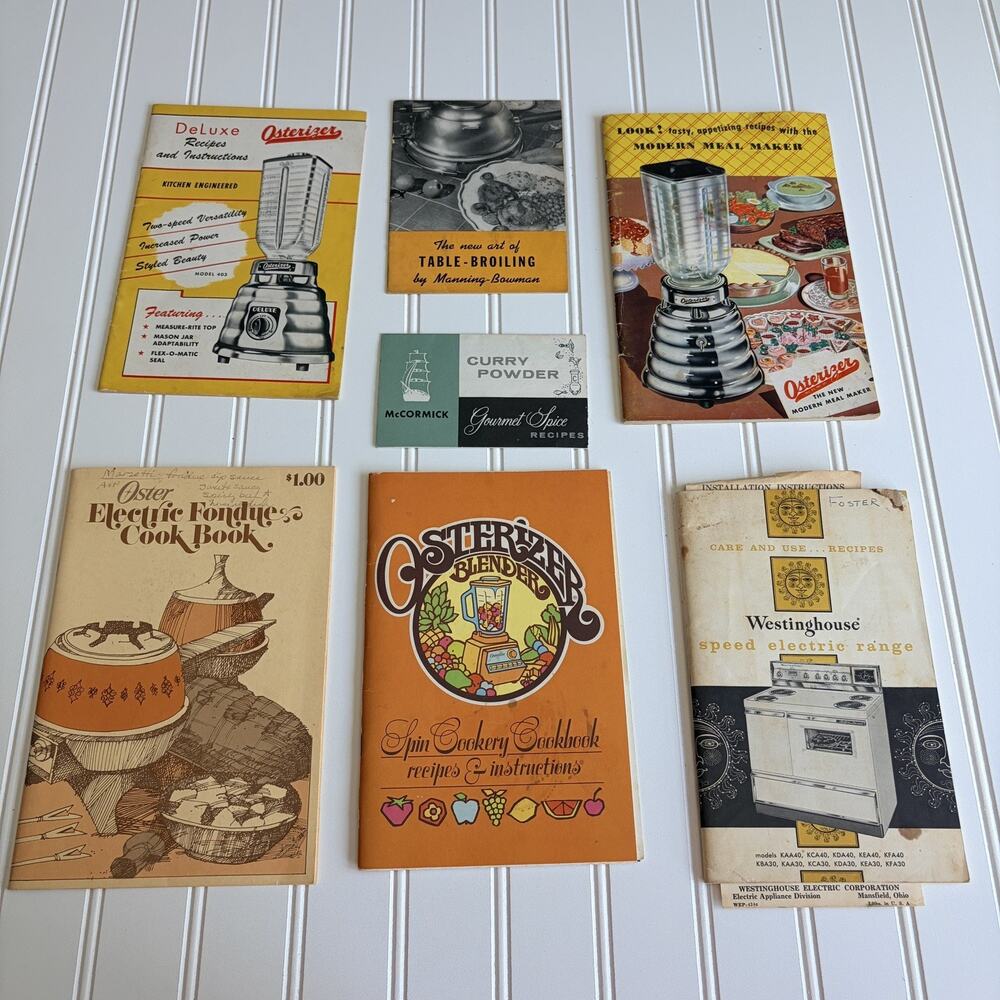 Vintage Osterizer Blender Cookbook Lot + Westinghouse Electric MCM Manuals Book